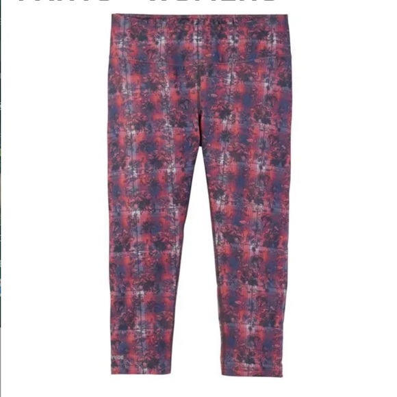 Burton Dryride Midweight Baselayer Capri Leggings Floral Plaid Sz S - Picture 15 of 16